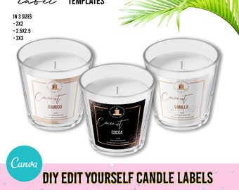 Candle jar label template, Candle Business label design, premade candle brand label, diy candle branding label template