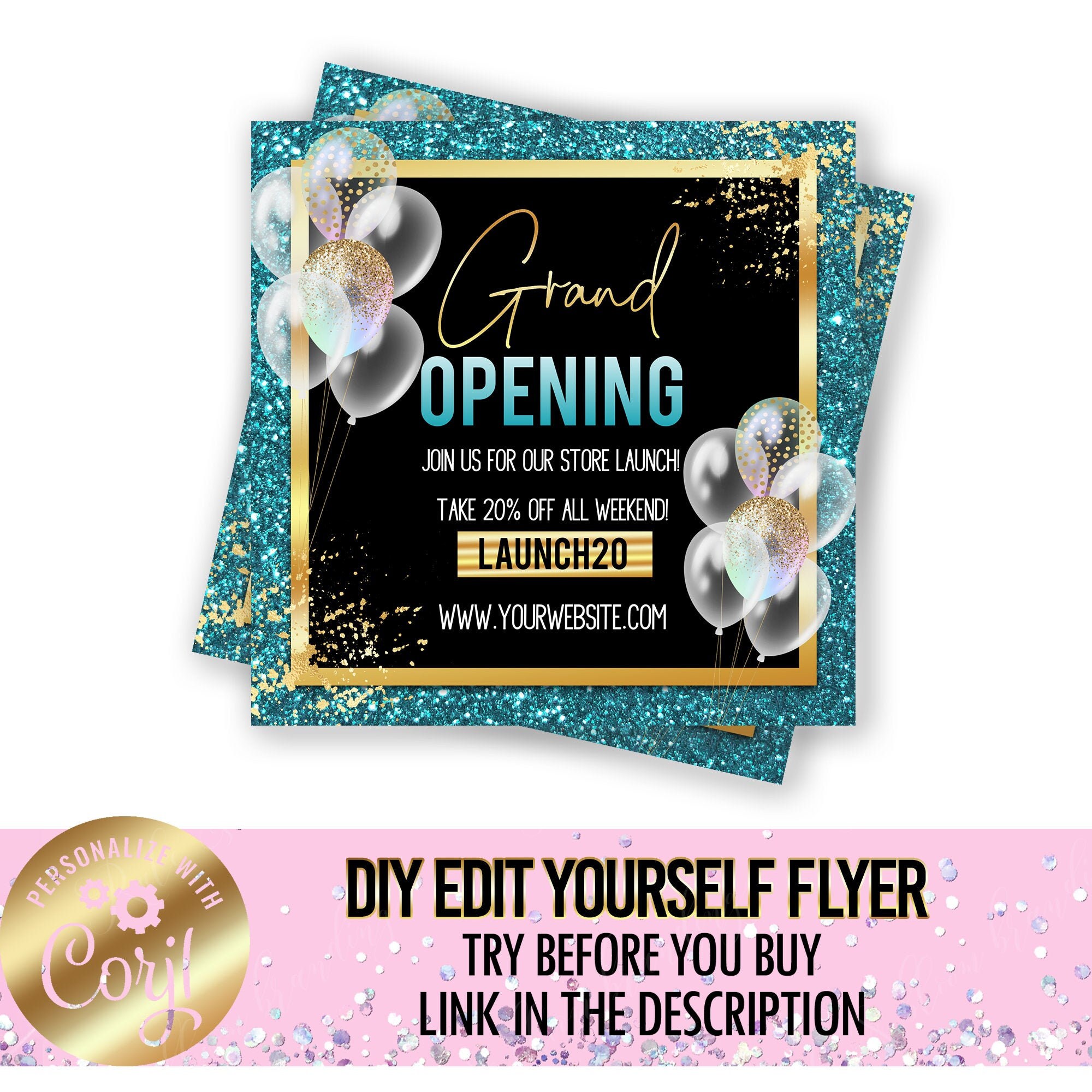 Diy Grand Opening Flyer Instagram Flyer Template Live Etsy