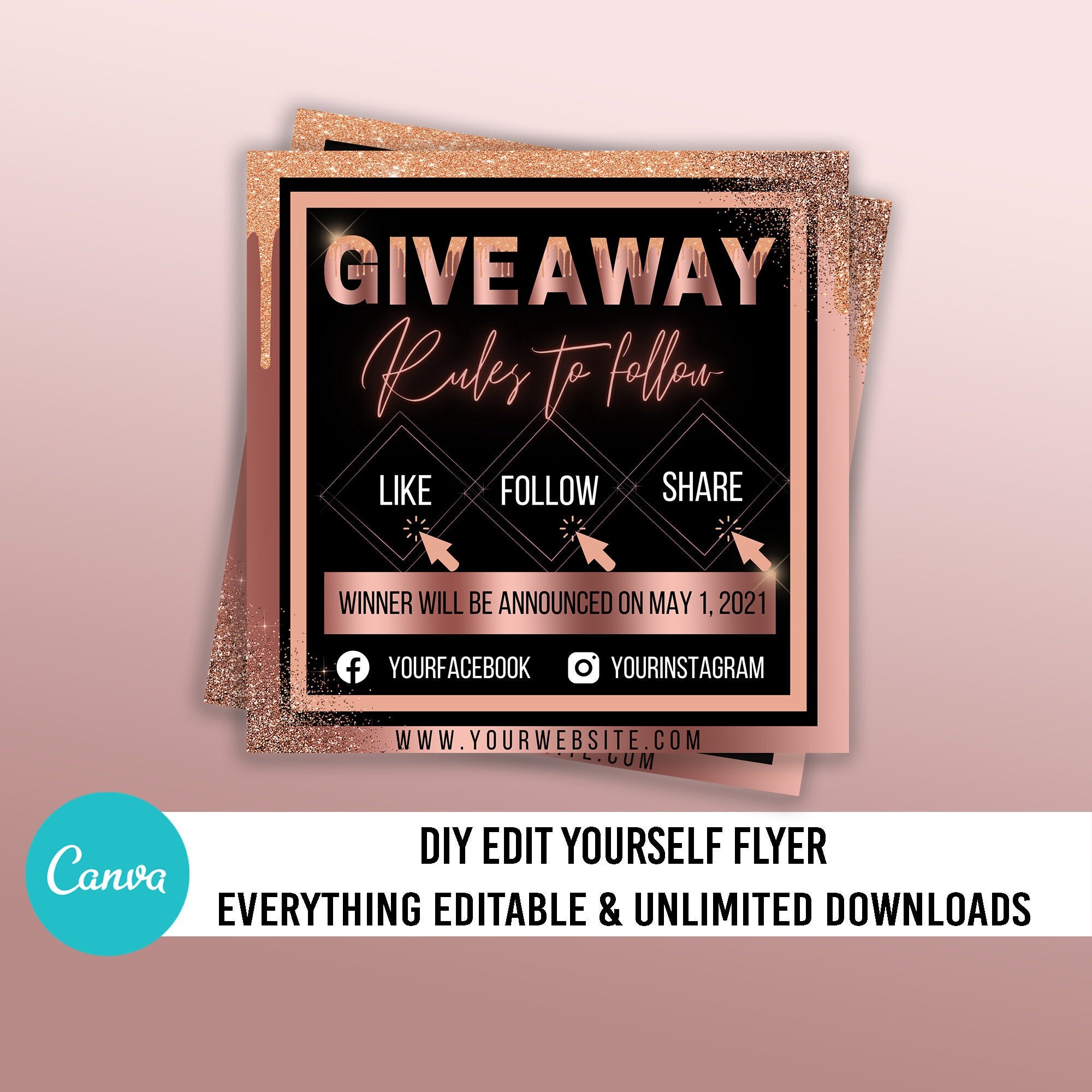 D.I.Y Canva Giveaway Flyer Template 2021 GIVEAWAY FLYER TEMPLATE Editable Canva Social Media Flyer Template For Giveaways. D.I.Y Canva Giveaway Flyer Template 2021 GIVEAWAY FLYER TEMPLATE Editable Canva Social Media Flyer Template For Giveaways.