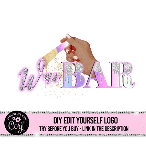 Waxing Logo Design Editable Wax Logo Sugar Wax Logo Etsy