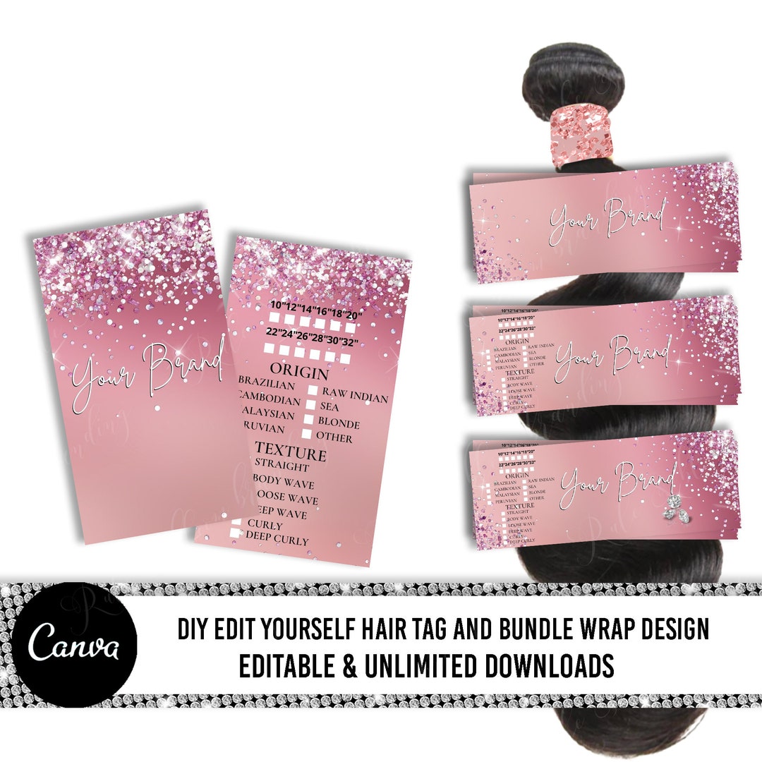 Hair Bundle Wraps and Hair Hang Tag, Hair Bundle Hang Tags, Hair Care