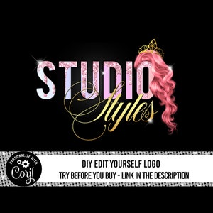Hair Logo, hair logo design, hair Stylist Logo, hair bundles business logo design, custom logo template, editable beauty logo