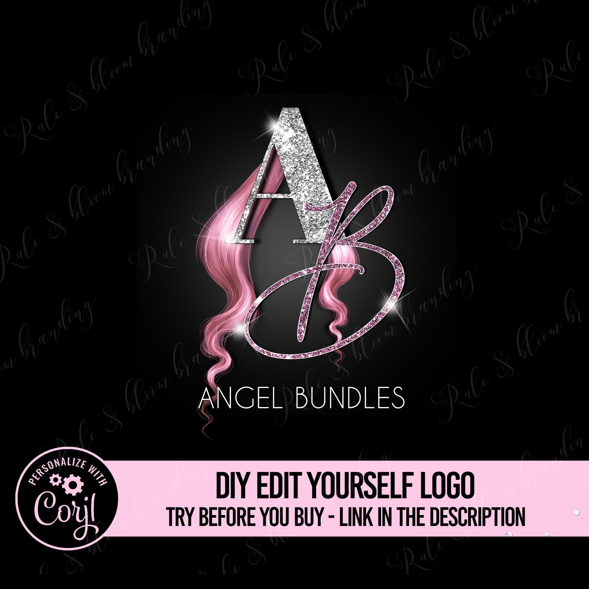 DIY hair extension logo wig logo design hair logo design Etsy