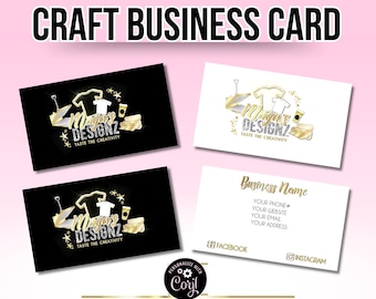 T-Shirt Tumbler Maker Business Card, Crafting Template (Digital Download)
