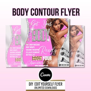 Body sculpting flyer, Body Contouring flyer, Body Contour Price list, Instagram Social Media Template, Aesthetician, Premade Body Spa Flyer