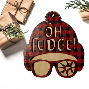 Oh Fudge! Layered SVG FILE, A Christmas Story tree ornament File ONLY, Holiday ornament