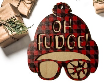 Oh Fudge! Layered SVG FILE, A Christmas Story tree ornament File ONLY, Holiday ornament