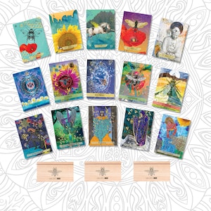 5"x7" Set of Sacred Bee Card Prints plus cardholders
