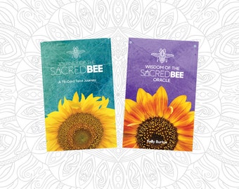 Sacred Bee Tarot and Oracle Deck Set: Teal and Purple Gilded Edges
