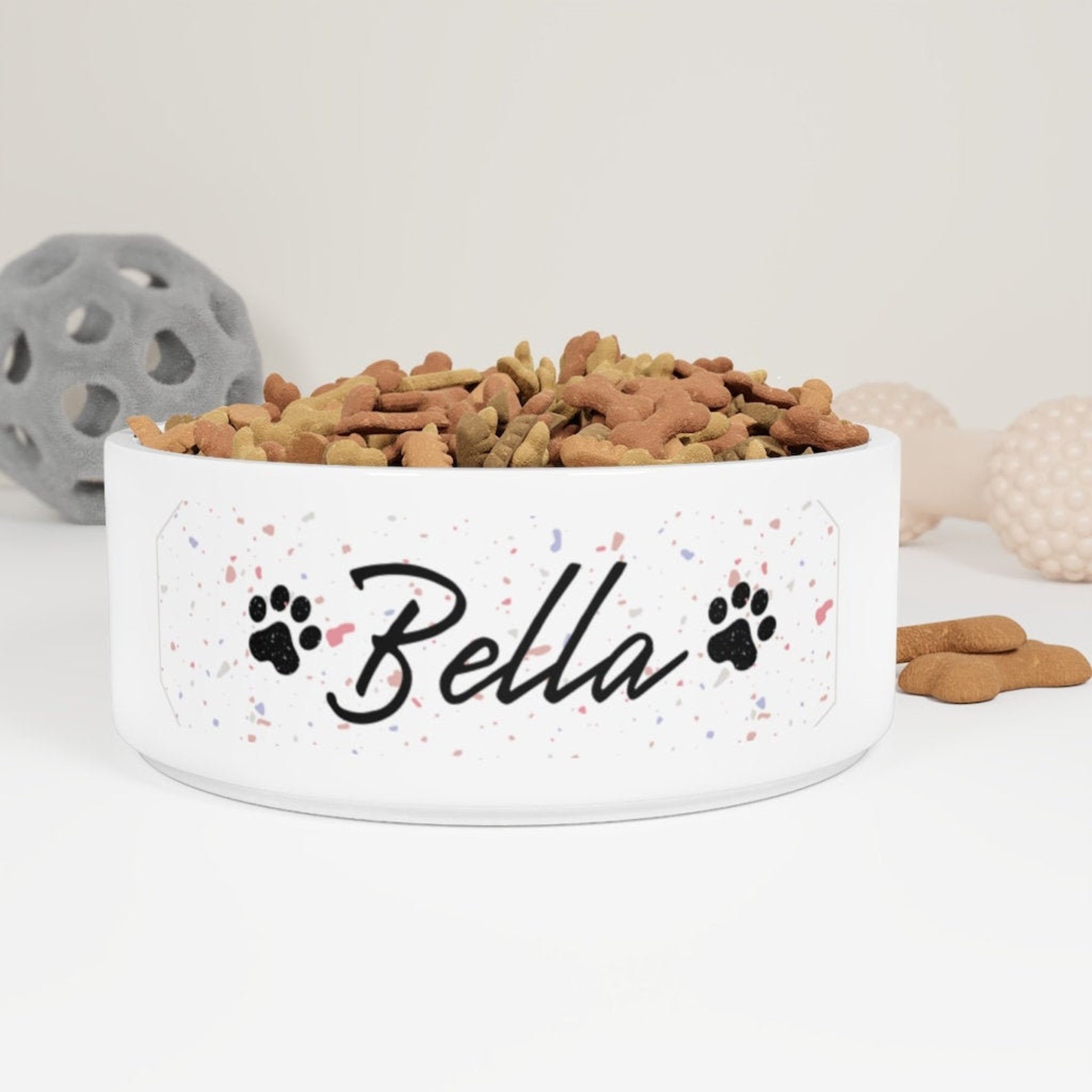 Custom ceramic dog bowl with name feeding bowl for small Etsy