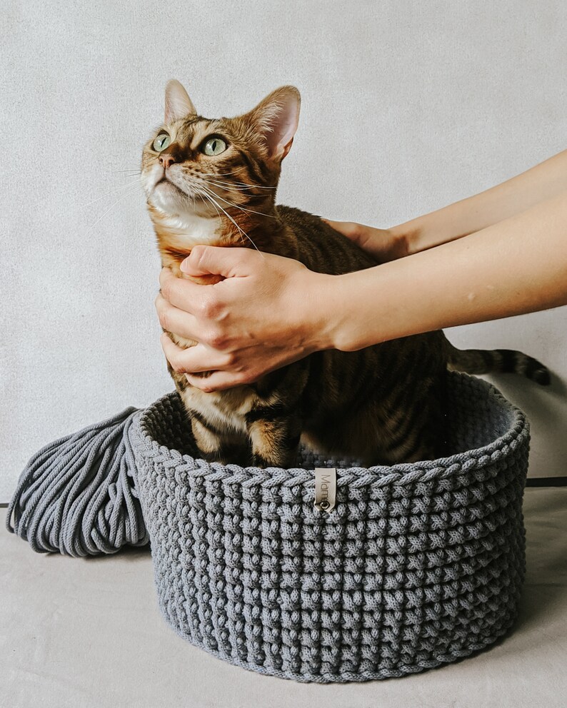 Cat Toy Basket Cat Leash Holder His Her Custom Cat Toy Bin Etsy