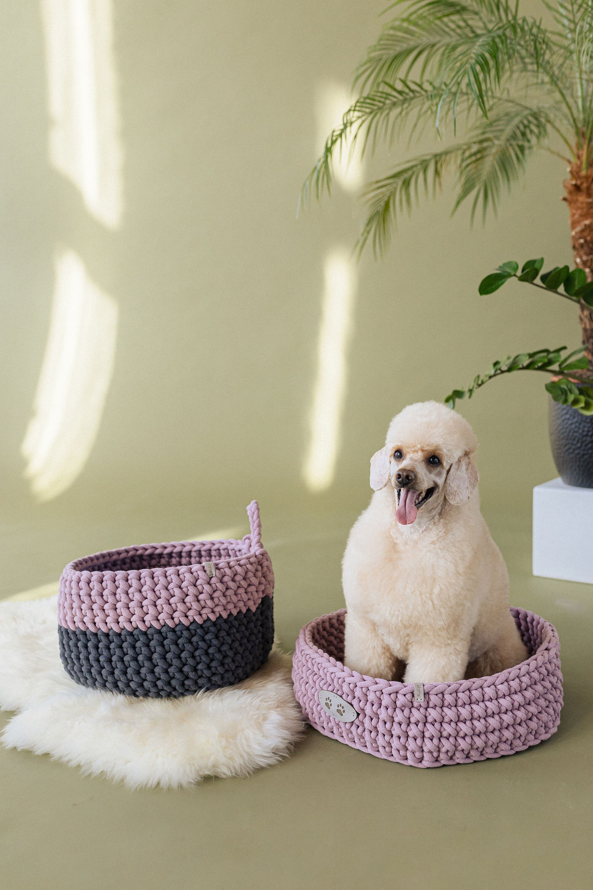 Dog toy basket with name new puppy gift new dog gift modern Etsy