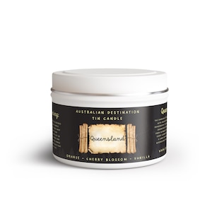 Queensland Destination Tin Candle - Australian Locations, great for Gifts, Travel