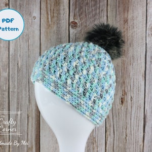 PDF Crochet Cozy Hat Pattern, Unisex Beanie Hat, Winter Hat Pattern For Kids, Hat For Women, Hat for Men image 1