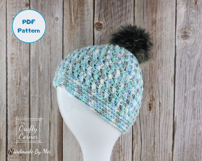 PDF Crochet Cozy Hat Pattern, Unisex Beanie Hat, Winter Hat Pattern For Kids, Hat For Women, Hat for Men image 1