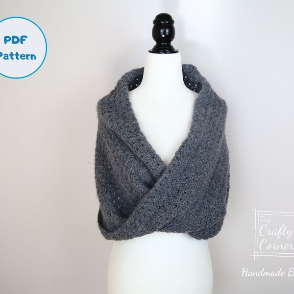 PDF Crochet Pattern - Woodland Twisted Wrap, Mobius Shawl Pattern, Twisted Cowl, Twisted Infinity Scarf