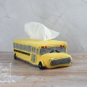 PDF Crochet Pattern School Bus Tissue Box Cover Pattern, Teacher's Gift, crochet School Bus, Back To School, Tissue Box Sleeve image 5