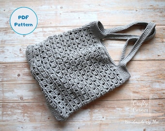 PDF Crochet Tote Bag Pattern, Everyday Tote Bag, DIY Market Bag, Bag Making