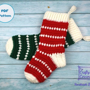 PDF Crochet Pattern - Christmas Stocking Pattern, Christmas Decor, Crochet Holiday Stocking, Christmas Crochet