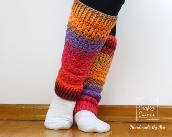 Strawberry milk legwarmers: Crochet pattern