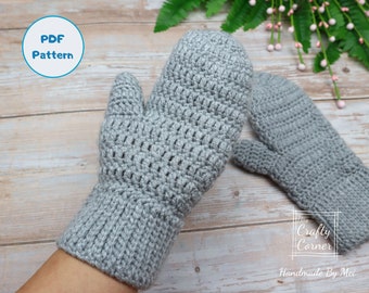 PDF Crochet Pattern - Unisex Crochet Mittens Pattern XS - XXL, Mittens For Women & For Men, Mittens Crochet Pattern