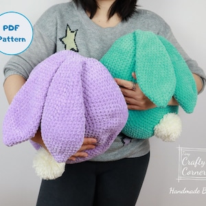 PDF - Crochet Bunny Cushion, Crochet Easter, Bunny Cushion Pattern, Room Decor, Easter Bunny Cushion