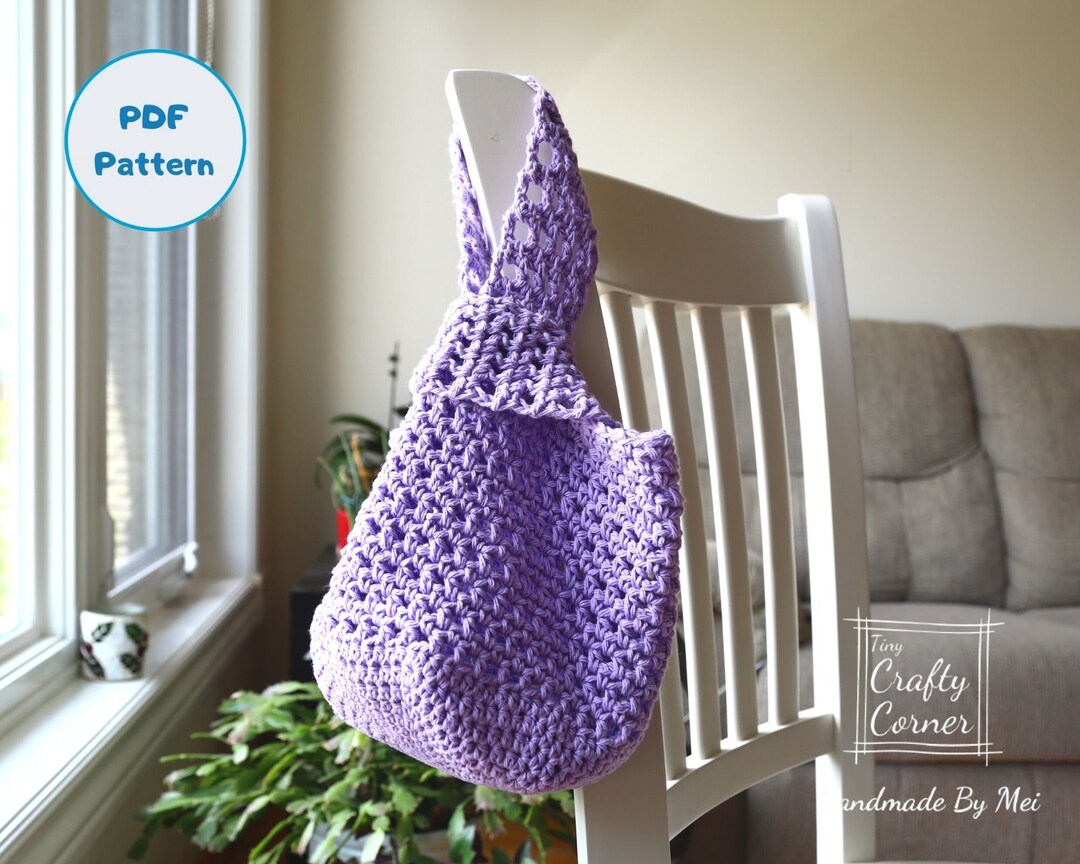 PDF Crochet Japanese Knot Bag Pattern, Japanese Style Purse, Crochet Bag Pattern, Bag Making