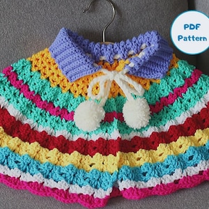 PDF Crochet Pattern: a Quick and Easy Child Poncho, Age 2 and up, Gift Ideas