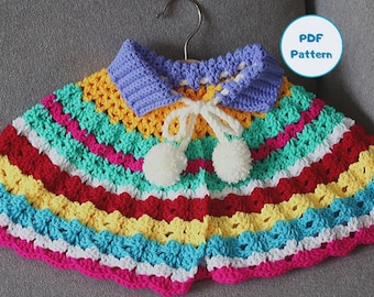 PDF Crochet Pattern: a Quick and Easy Child Poncho, Age 2 and up, Gift Ideas