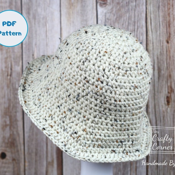 PDF Crochet Pattern - Bucket Hat, Unisex Hat Pattern, Fisherman Hat, Winter Bucket Hat For Women, Hat For Kids