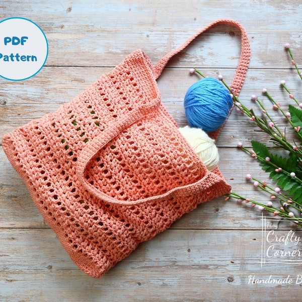 PDF Crochet Tote Bag Pattern, Crochet Bag, DIY Bag, Bag Making, Reusable Bag Pattern