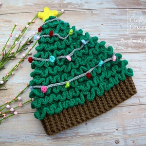 PDF Crochet Pattern Christmas Tree Hat In ALL sizes, Christmas Tree Beanie, Christmas Decor, Hat For Newborn To Adult, Christmas Crochet image 3