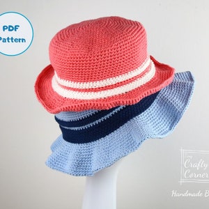 PDF Crochet Pattern - Sun Hat Pattern In 4 Sizes, Bucket Hat Crochet Pattern, Beach Hat, Hat Making Pattern, DIY Hat