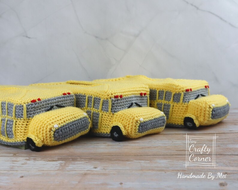 PDF Crochet Pattern School Bus Tissue Box Cover Pattern, Teacher's Gift, crochet School Bus, Back To School, Tissue Box Sleeve image 3