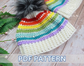 PDF Crochet Rainbow Hat Pattern