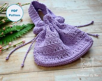 PDF Crochet Drawstring Bag Pattern, Crochet Bag Pattern, Handbag, Mini Bag, DIY Bag Pattern, Gift For Her