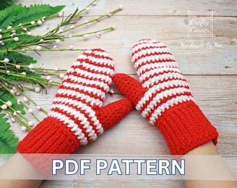 PDF - Crochet Unisex Cozy Mittens, Christmas Mittens, Winter Gloves, Unisex Mittens