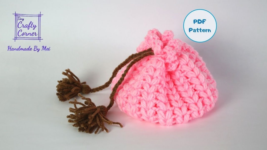 PDF Crochet Pattern Mini Pouch, Small Bag With Tassels, Makeup Pouch ...