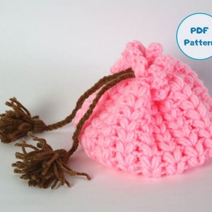 PDF Crochet Pattern Mini Pouch, Small Bag With Tassels, Makeup Pouch ...