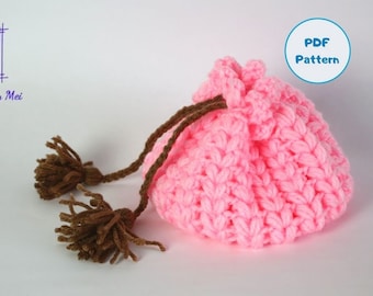 PDF Häkelanleitung - Mini Täschchen, Kleine Tasche mit Quasten