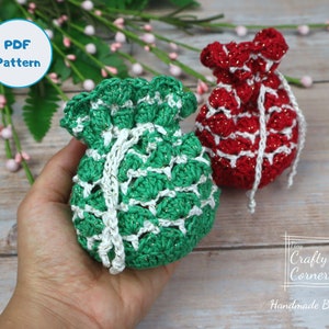PDF Crochet Mini Gift Bag Pattern, Christmas Gift Bag, Mini Pouch, DIY Gift Pouch