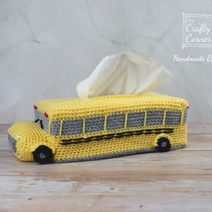 PDF Crochet Pattern School Bus Tissue Box Cover Pattern, Teacher's Gift, crochet School Bus, Back To School, Tissue Box Sleeve image 4