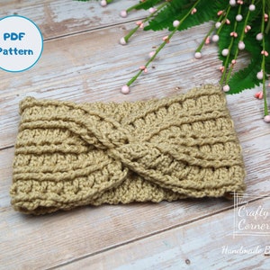 PDF - Crochet Textured Headband Pattern, Twisted Ear Warmer Pattern, Stylish Ear Warmer For Women