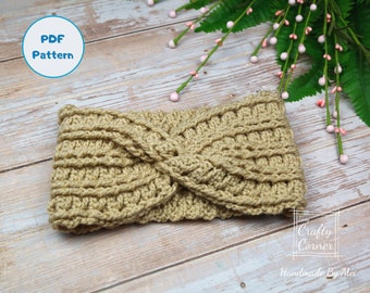 PDF - Crochet Textured Headband Pattern, Twisted Ear Warmer Pattern, Stylish Ear Warmer For Women