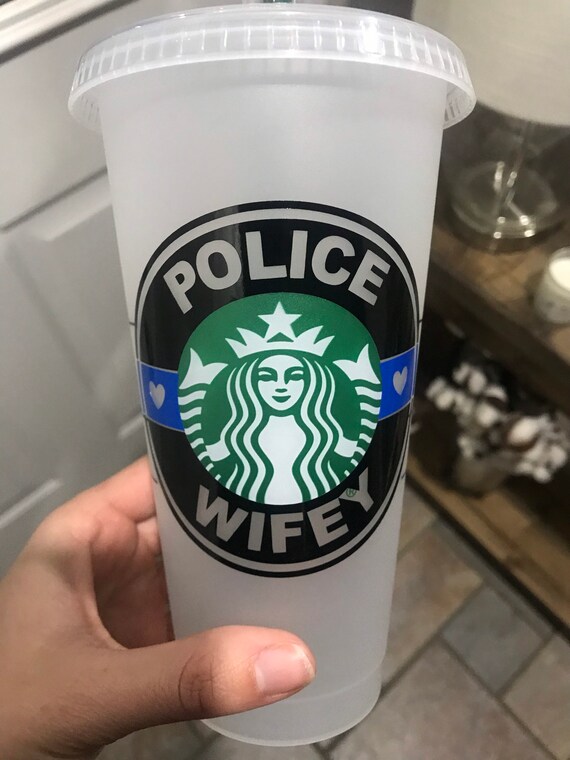 Back the Blue Red Line Starbucks reusable hot or cold cup