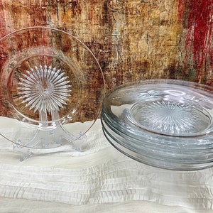 Heisey Revere Star Glass Salad Plates, Set of 6, Elegant Dinnerware