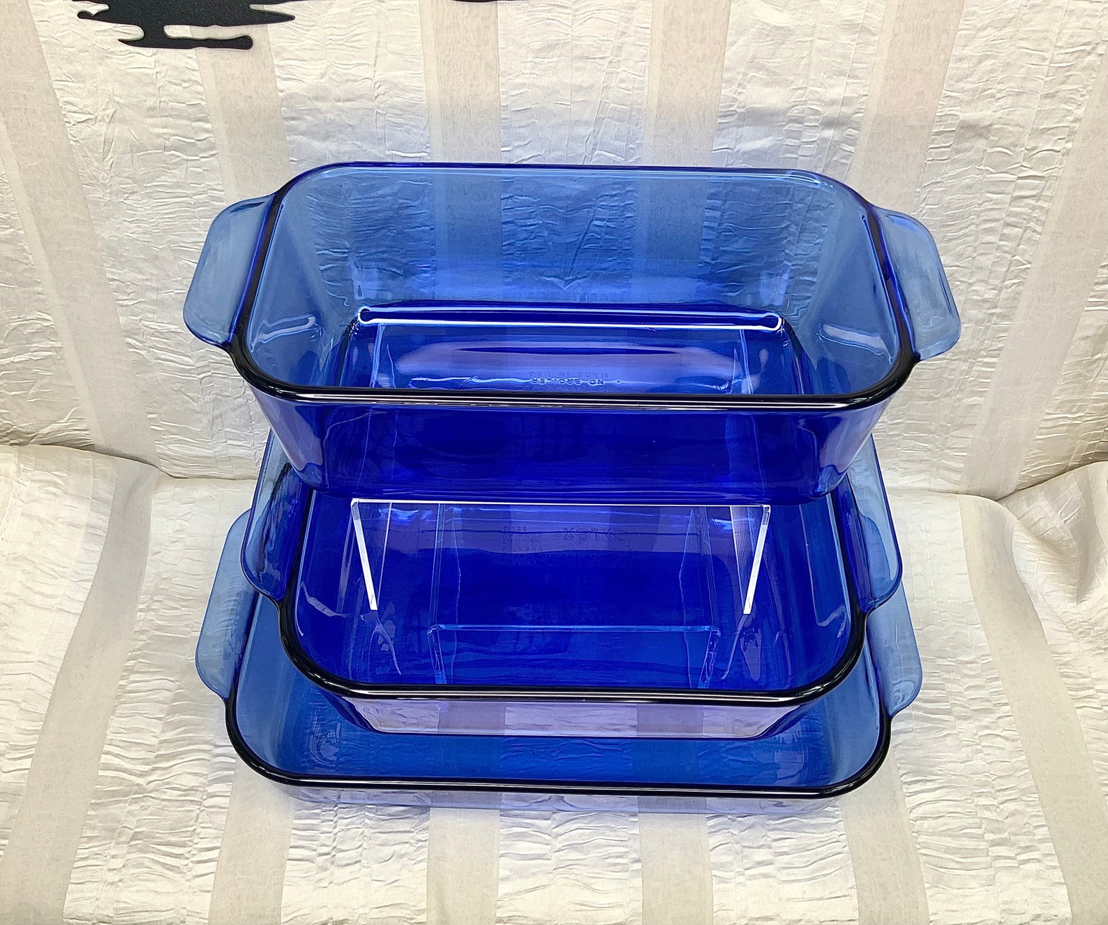 Vintage Pyrex Cobalt Blue Glass Baking Set New in Box 6 Etsy