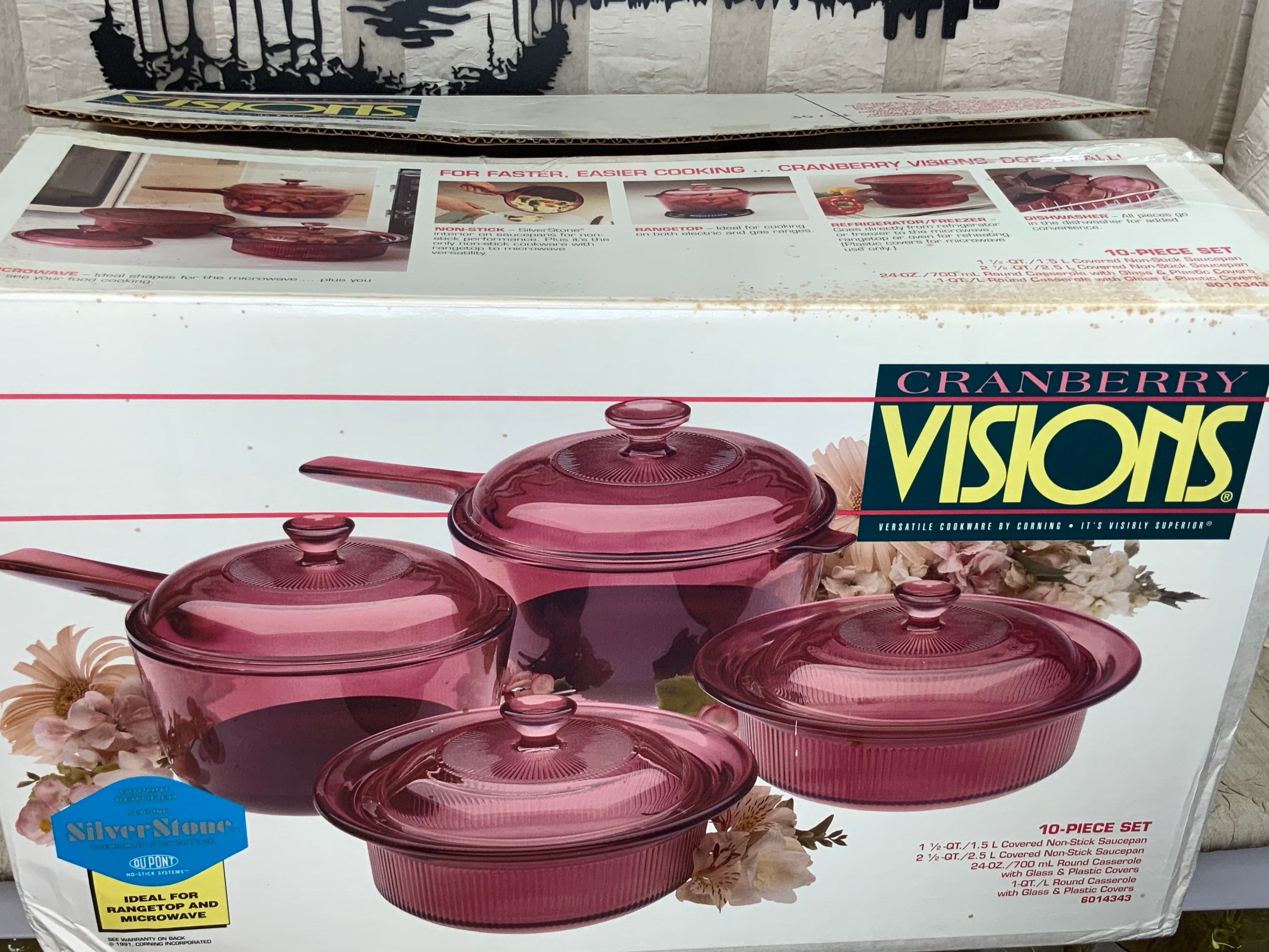 Vintage Corning Visions Ware Cranberry Pink Glass Cookware Pots You Choose:  1.5 or 2.5 Liter Nonstick Teflon Line Saucepans & PYREX Lids -  Hong  Kong