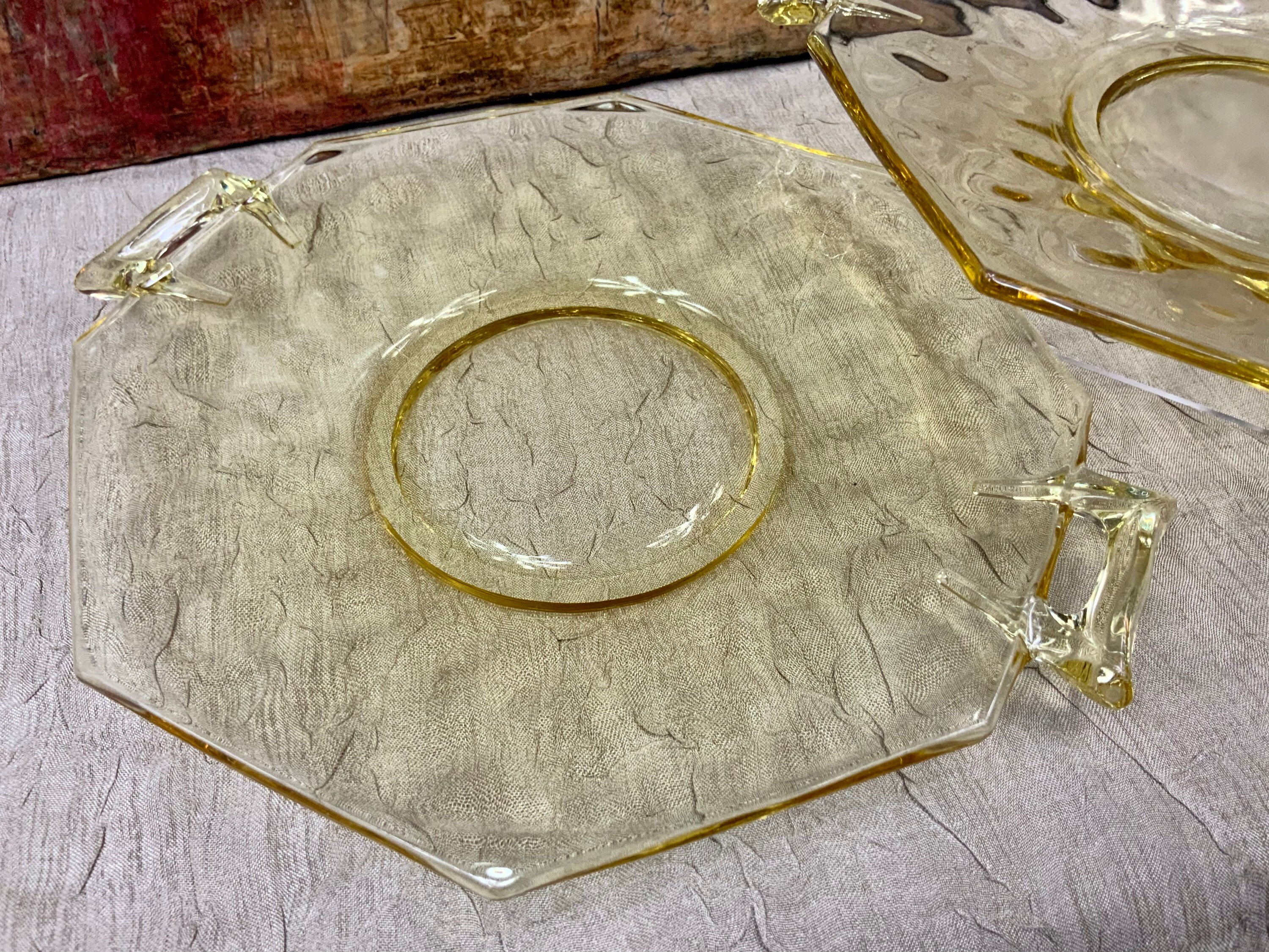 Rare Heisey Yeoman Sahara Yellow 7 Handled Lemon Cheese Plate Etsy