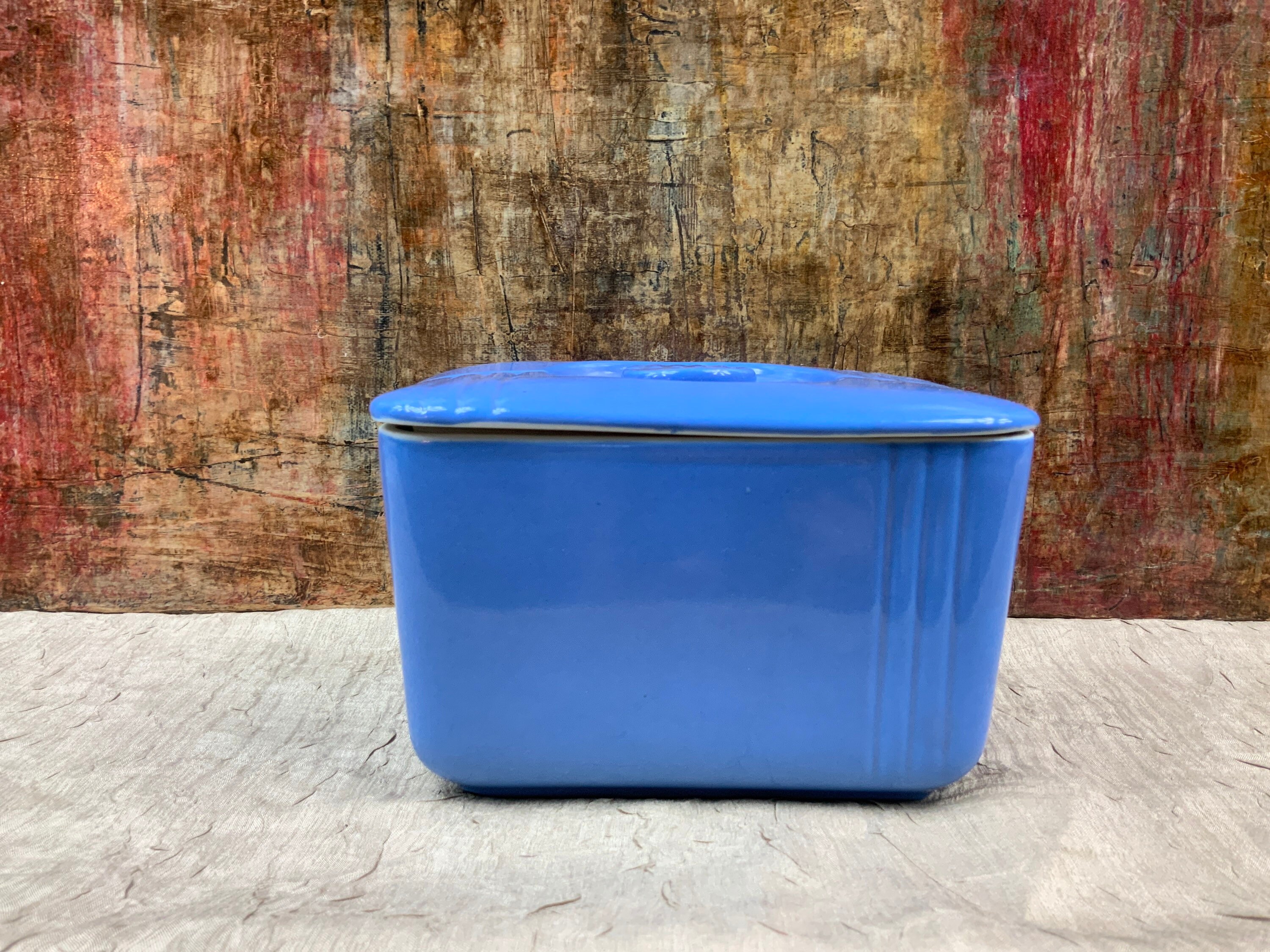 Vintage Hall China Phoenix Blue Covered Bowl, Made for
